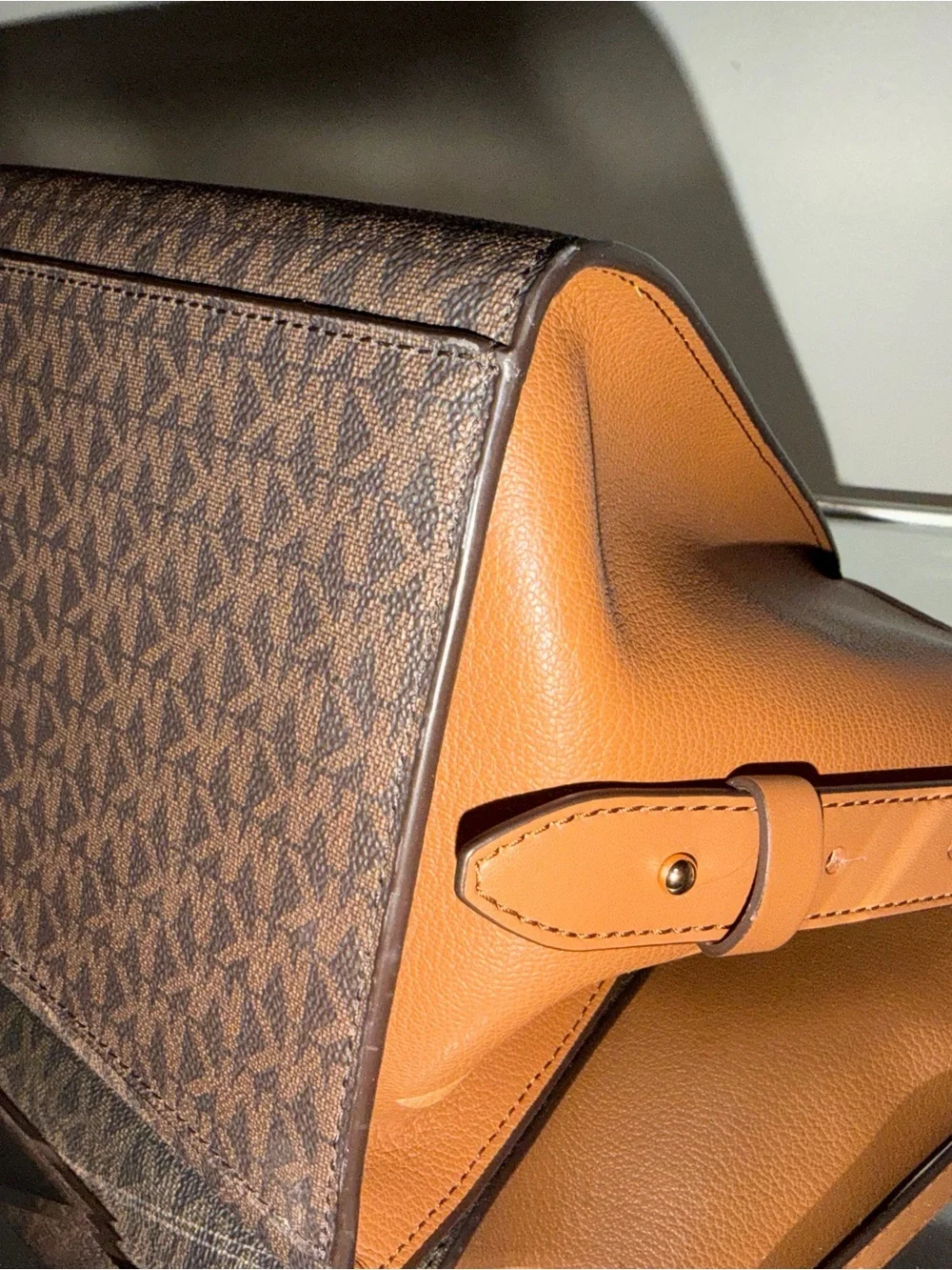 Michael Kors Avril Leather Satchel Crossbody Bag